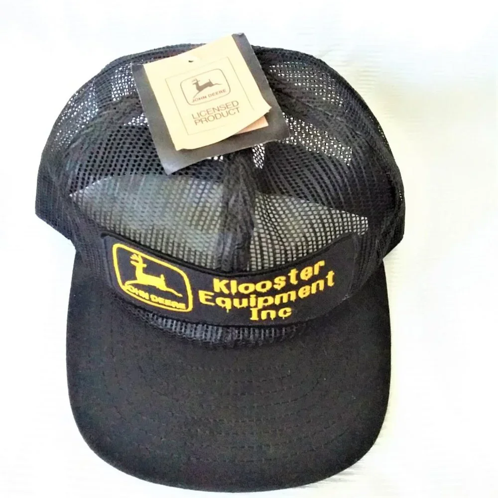 John Deere Ball Cap Klooster Louisville Snap Back Trucker Mesh Hat USA Tags VTG - Picture 9 of 9